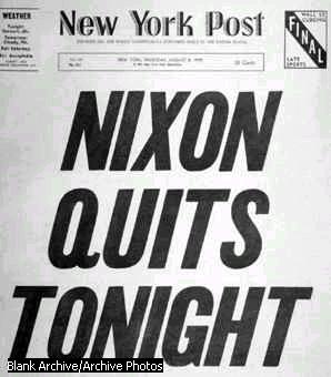 August 9, 1815:  The nation mourns as Nixon resigns his presidency.